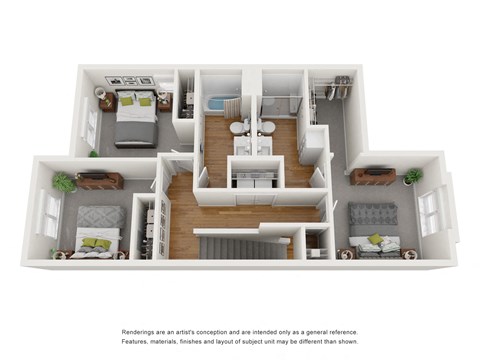 a 3 bedroom floor plan is shown in this illustration at Tivoli Green Apartments & Townhomes, Mount Pleasant, WI, 53406